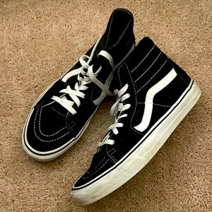 Vans black and white high top sneakers. Mens Size 10.